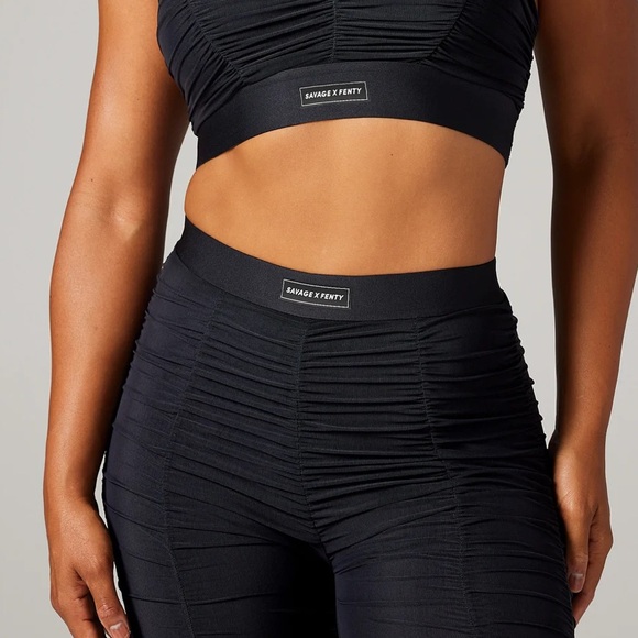 NWT SAVAGE X FENTY RUCHE HOUR HIGH-WAIST MESH LEGGING - Picture 5 of 12